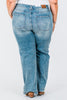 Judy Blue High Waist Double Button Wide Leg Jeans - Whiskey Skies - JUDY BLUE