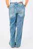 Judy Blue High Waist Double Button Wide Leg Jeans - Whiskey Skies - JUDY BLUE