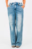 Judy Blue High Waist Double Button Wide Leg Jeans - Whiskey Skies - JUDY BLUE