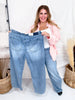 Judy Blue High - Waist Feather - Weight Wilhemina Elastic Waist Band Jeans - Whiskey Skies - JUDY BLUE