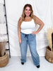 Judy Blue High - Waist Feather - Weight Wilhemina Elastic Waist Band Jeans - Whiskey Skies - JUDY BLUE