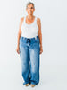 Judy Blue High - Waist Feather - Weight Wilhemina Elastic Waist Band Jeans - Whiskey Skies - JUDY BLUE