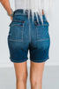 Judy Blue High - Waist Flap Pocket Bermuda Denim Shorts - Whiskey Skies - JUDY BLUE