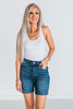 Judy Blue High - Waist Flap Pocket Bermuda Denim Shorts - Whiskey Skies - JUDY BLUE