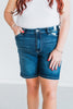 Judy Blue High - Waist Flap Pocket Bermuda Denim Shorts - Whiskey Skies - JUDY BLUE