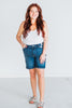 Judy Blue High - Waist Flap Pocket Bermuda Denim Shorts - Whiskey Skies - JUDY BLUE