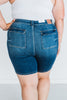 Judy Blue High - Waist Flap Pocket Bermuda Denim Shorts - Whiskey Skies - JUDY BLUE
