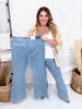 Judy Blue High Waist Flare Jeans With Front Patch Welt Pockets - Whiskey Skies - JUDY BLUE