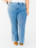 Judy Blue High Waist Flare Jeans With Front Patch Welt Pockets - Whiskey Skies - JUDY BLUE