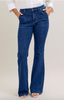 Judy Blue High Waist Flare Jeans With Patch Pockets - Whiskey Skies - Whiskey Skies