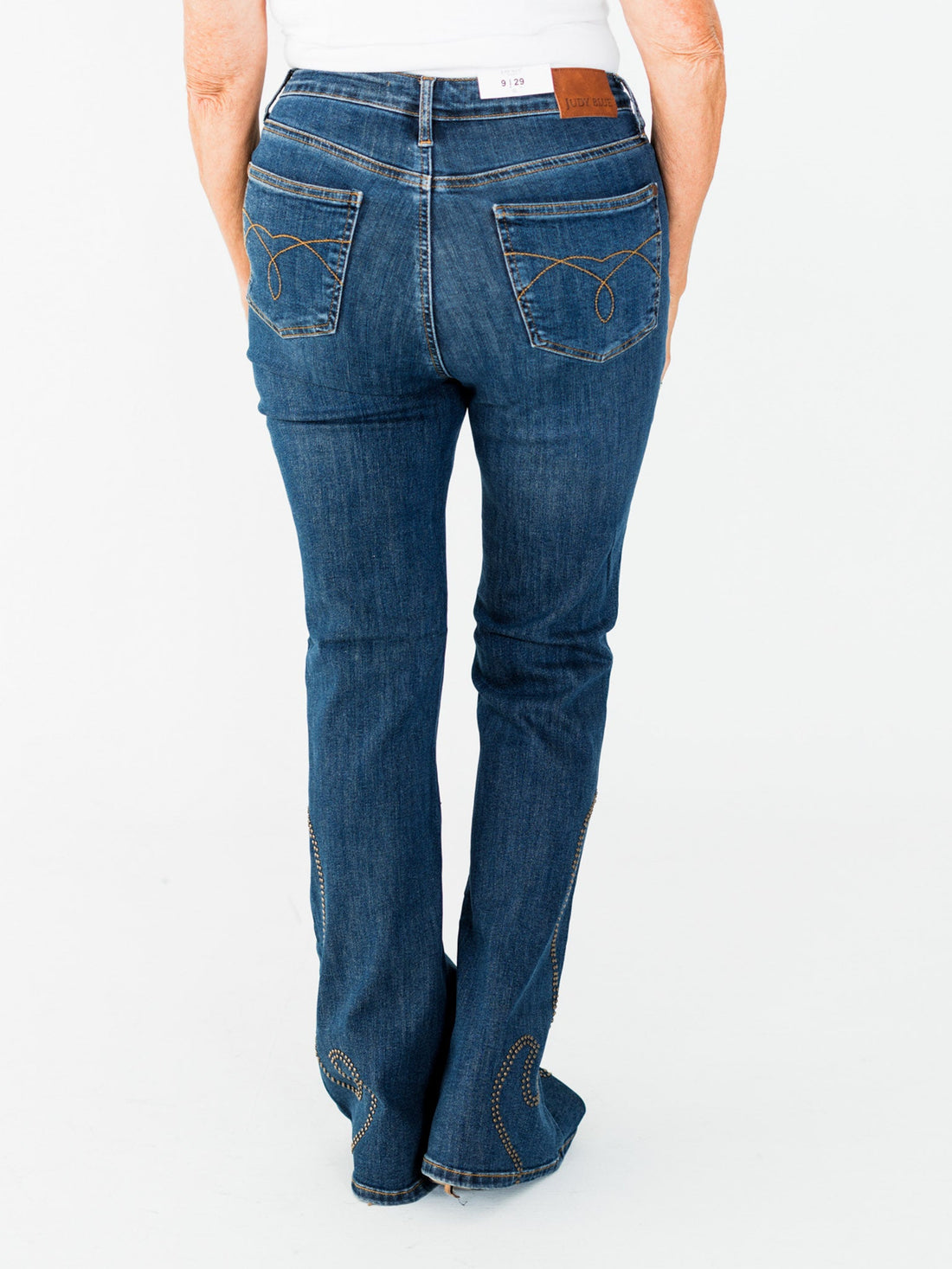 Judy Blue High Waist Flare Jeans With Western Stud Detailing - Whiskey Skies - JUDY BLUE