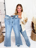 Judy Blue High - Waist Front Pintuck Detail Flare Jeans - Whiskey Skies - JUDY BLUE