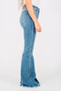Judy Blue High - Waist Front Pintuck Detail Flare Jeans - Whiskey Skies - JUDY BLUE