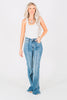 Judy Blue High - Waist Front Pintuck Detail Flare Jeans - Whiskey Skies - JUDY BLUE