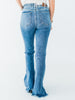 Judy Blue High - Waist Front Pintuck Detail Flare Jeans - Whiskey Skies - JUDY BLUE