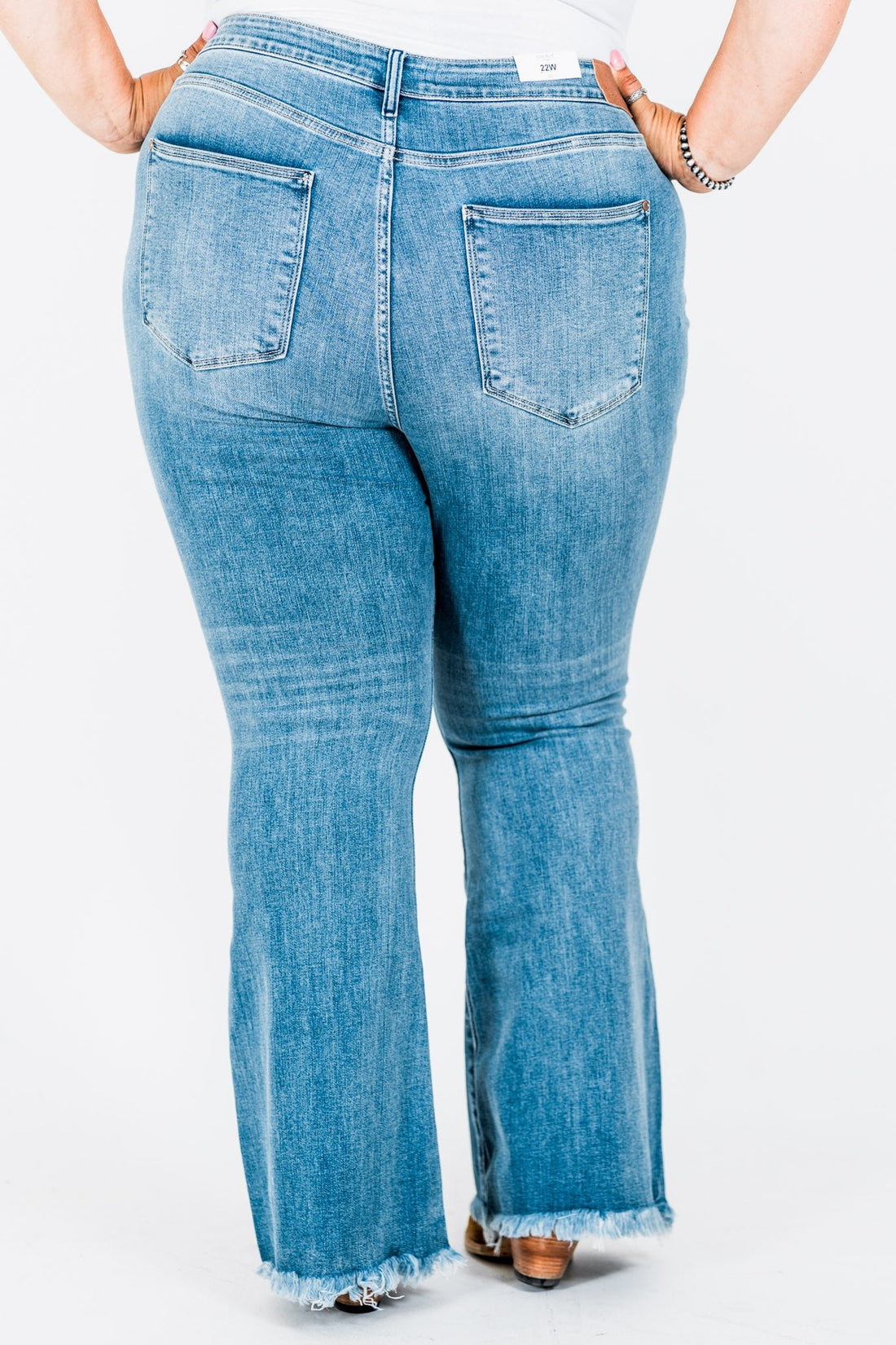 Judy Blue High - Waist Front Pintuck Detail Flare Jeans - Whiskey Skies - JUDY BLUE