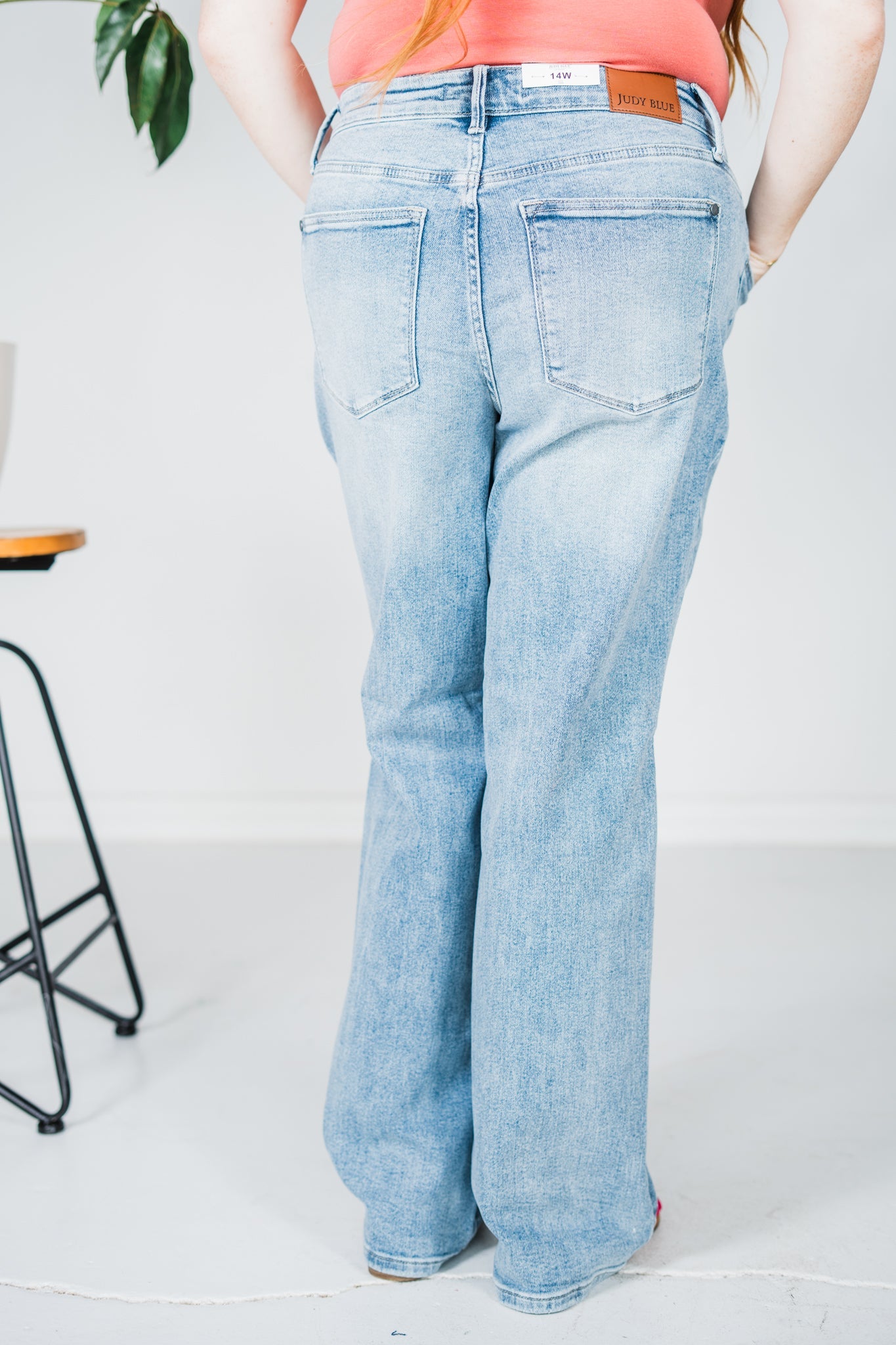 Judy Blue High Waist Front Yoke Retro Wide Leg Jeans - Whiskey Skies - JUDY BLUE