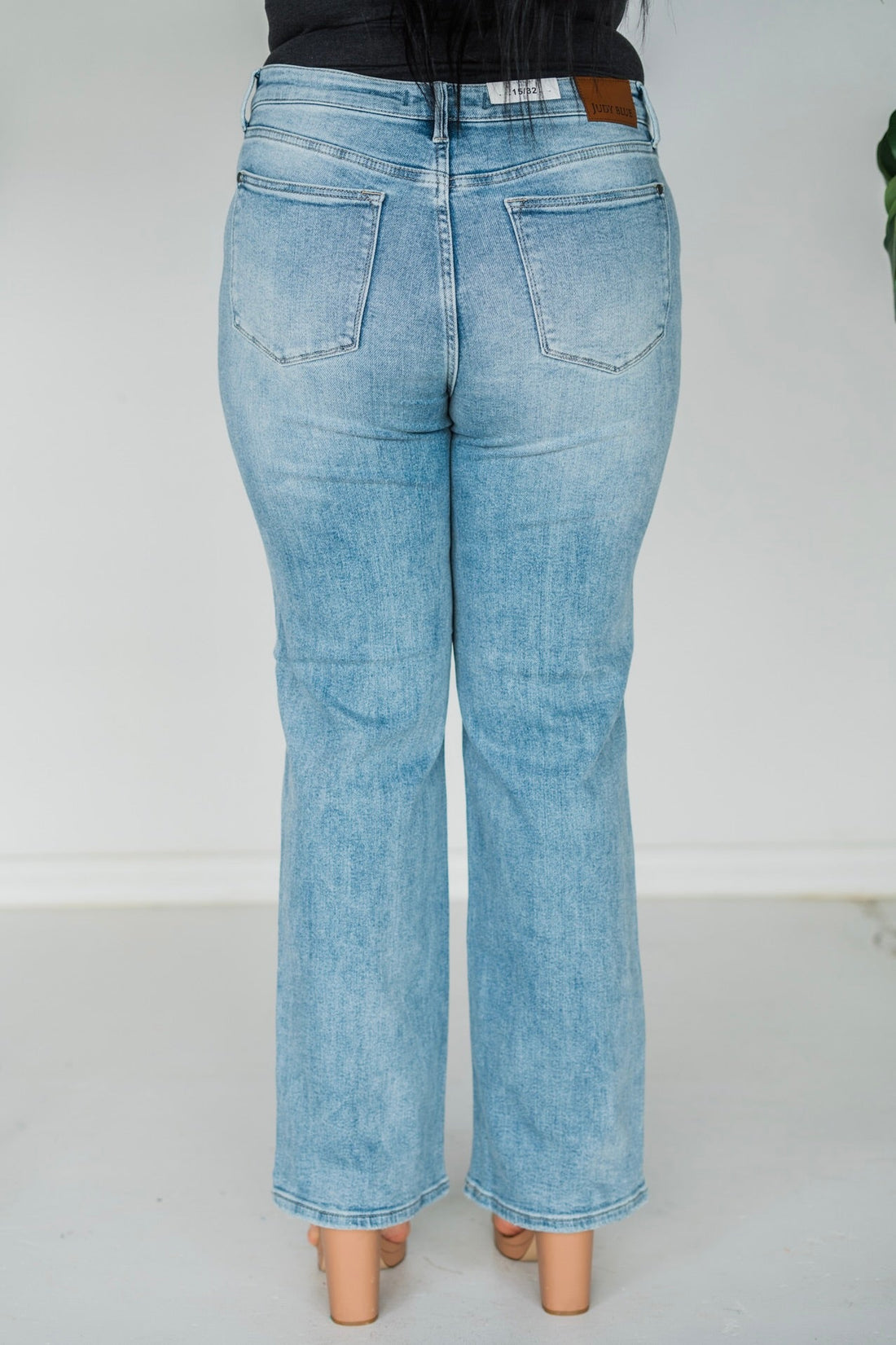 Judy Blue High Waist Front Yoke Retro Wide Leg Jeans - Whiskey Skies - JUDY BLUE