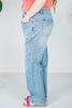 Judy Blue High Waist Front Yoke Retro Wide Leg Jeans - Whiskey Skies - JUDY BLUE