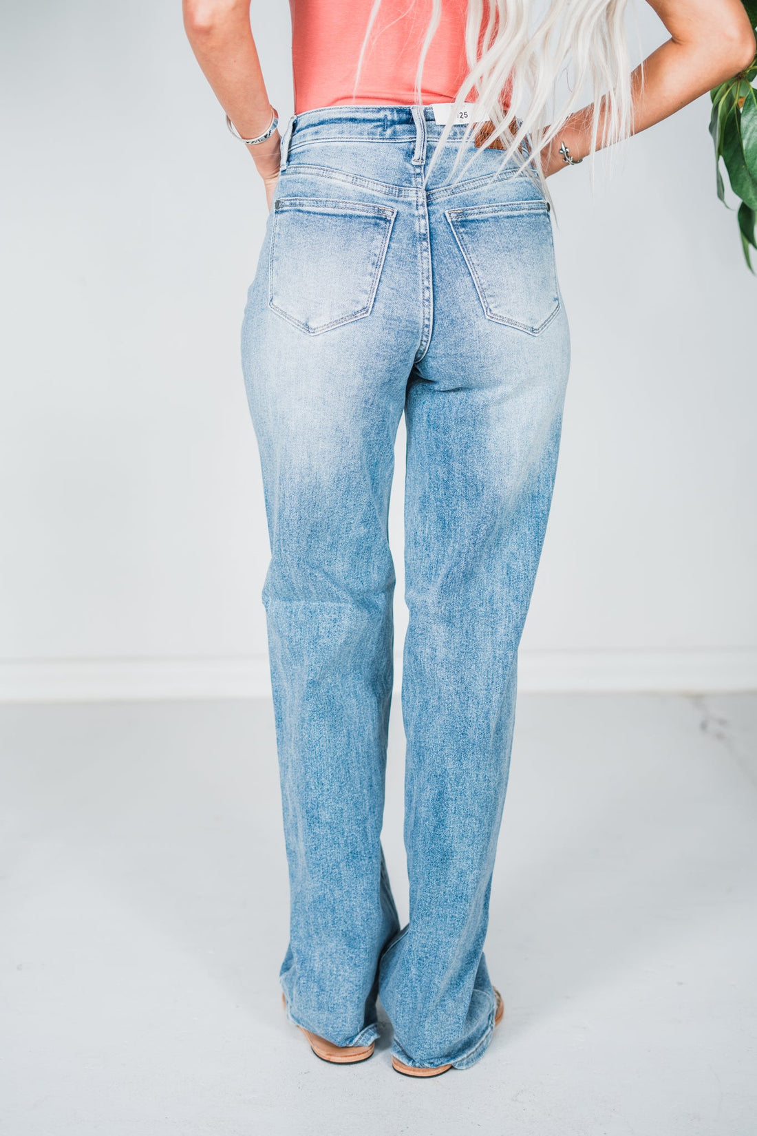 Judy Blue High Waist Front Yoke Retro Wide Leg Jeans - Whiskey Skies - JUDY BLUE