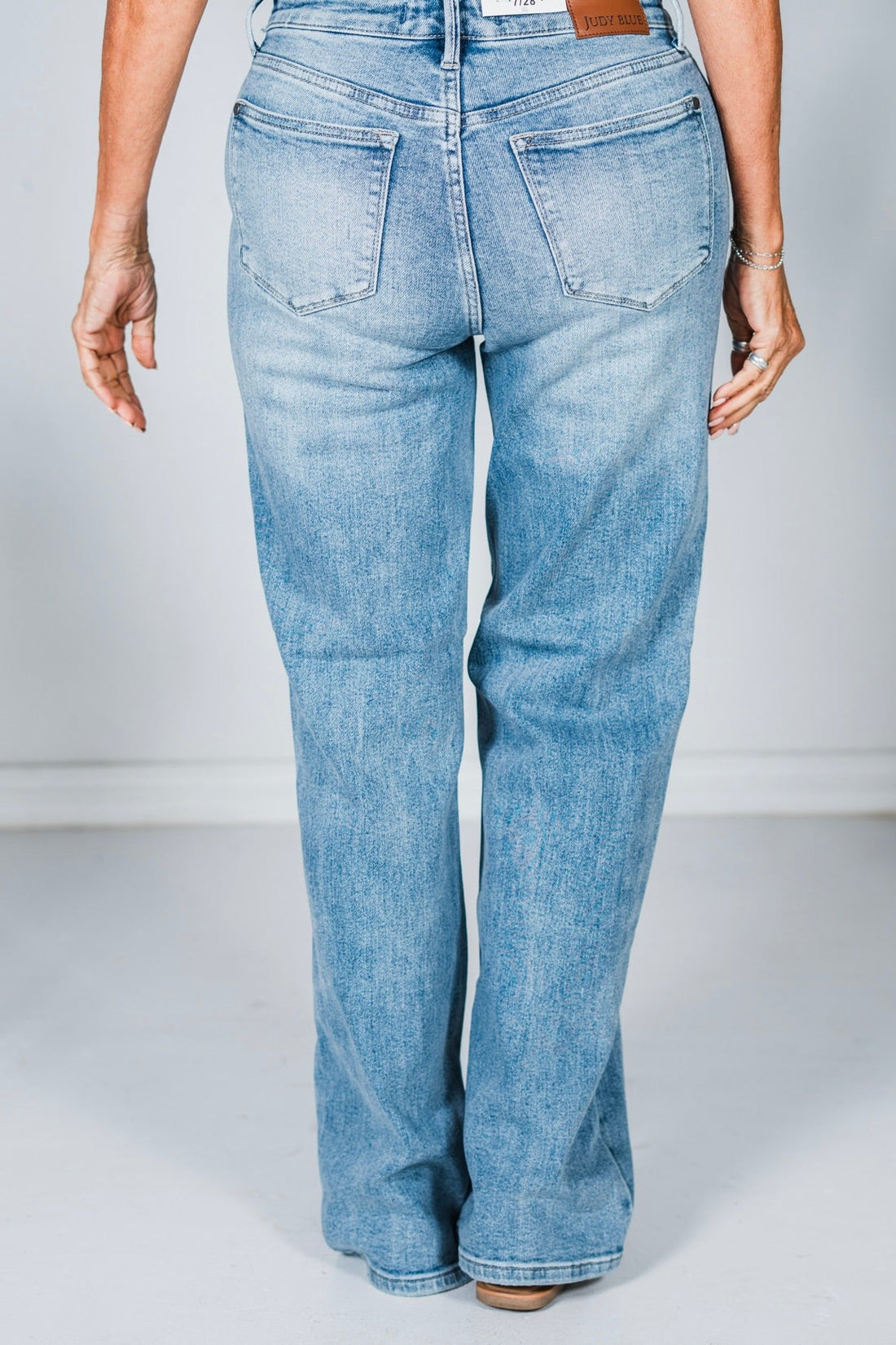 Judy Blue High Waist Front Yoke Retro Wide Leg Jeans - Whiskey Skies - JUDY BLUE