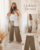 Judy Blue High Waist Golden Brown Wide Leg Ankle Jeans - Whiskey Skies - JUDY BLUE