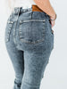 Judy Blue High Waist Grey Western Bootcut Side Seam Jeans with Tummy Control - Whiskey Skies - JUDY BLUE