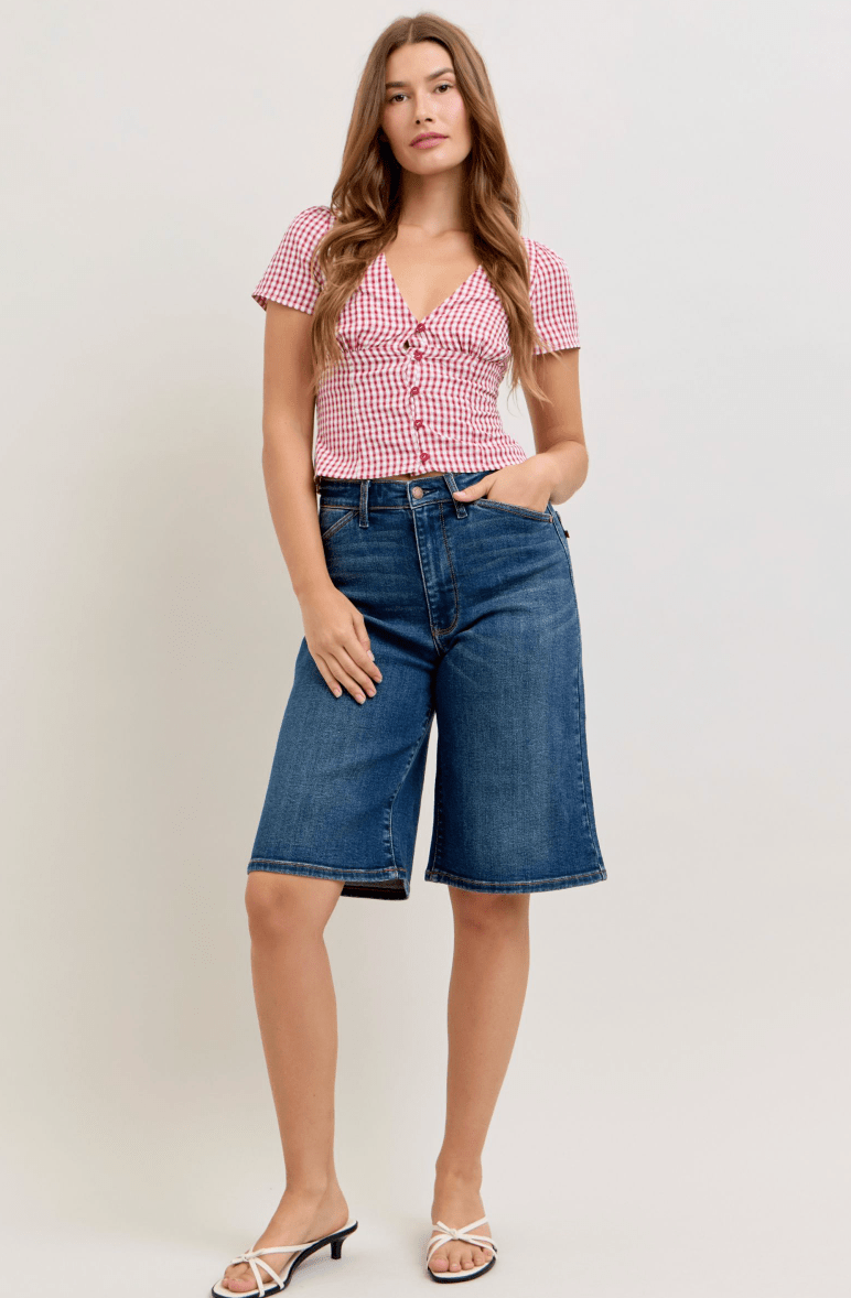 Judy Blue High - Waist Jorts - Whiskey Skies - JUDY BLUE