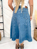 Judy Blue High Waist Lasso Denim Midi Skirt - Whiskey Skies - JUDY BLUE