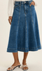 Judy Blue High Waist Lasso Denim Midi Skirt - Whiskey Skies - JUDY BLUE