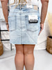 Judy Blue High Waist Light Wash Rigid Magic Denim Skirt - Whiskey Skies - JUDY BLUE
