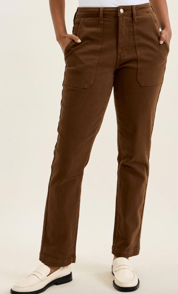 Judy Blue High Waist Mahogany Brown Aurora Weekender Jeans - Whiskey Skies - JUDY BLUE