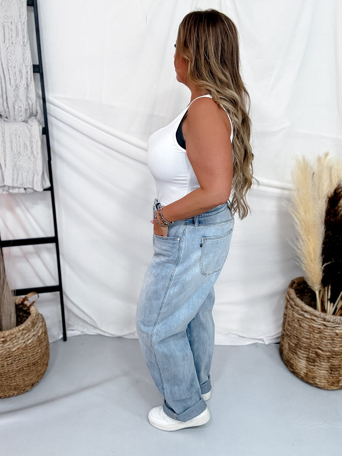 Judy Blue High - Waist Marlow Arc Leg Jeans - Whiskey Skies - JUDY BLUE