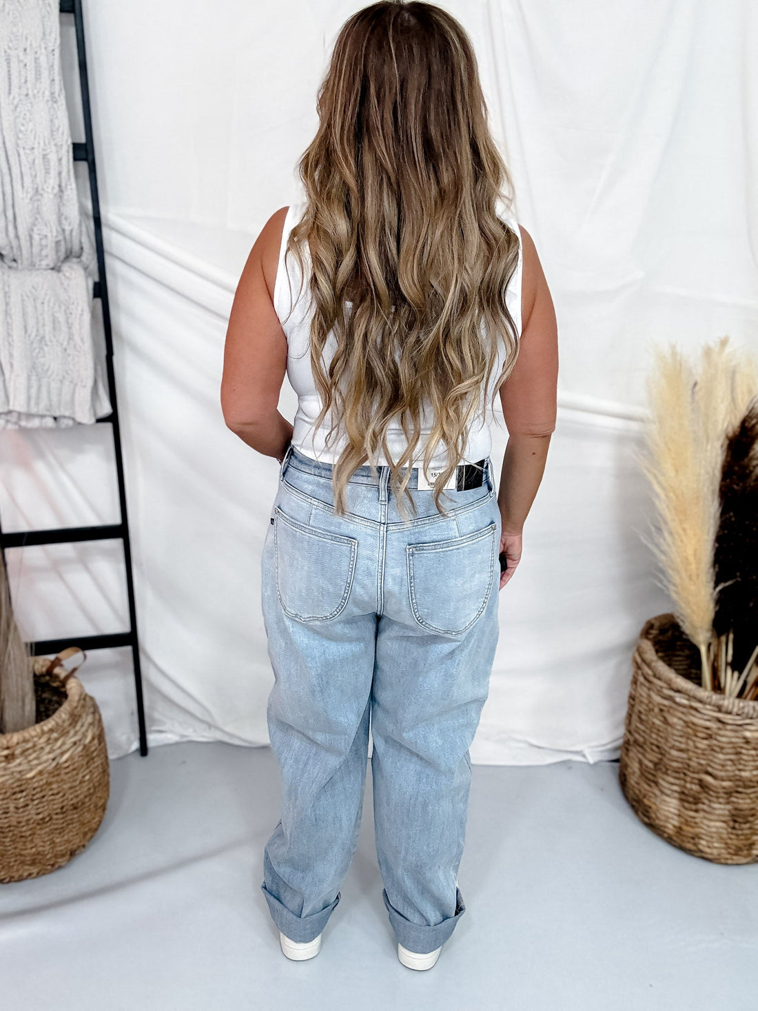 Judy Blue High - Waist Marlow Arc Leg Jeans - Whiskey Skies - JUDY BLUE