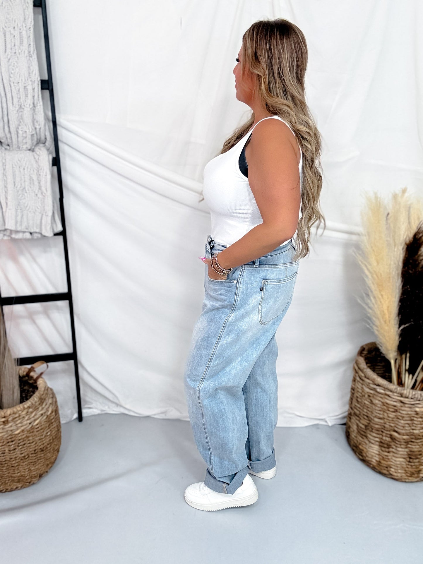 Judy Blue High - Waist Marlow Arc Leg Jeans - Whiskey Skies - JUDY BLUE