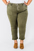 Judy Blue High Waist Midnight Forest Cuffed Aurora Jogger Jeans - Whiskey Skies - JUDY BLUE