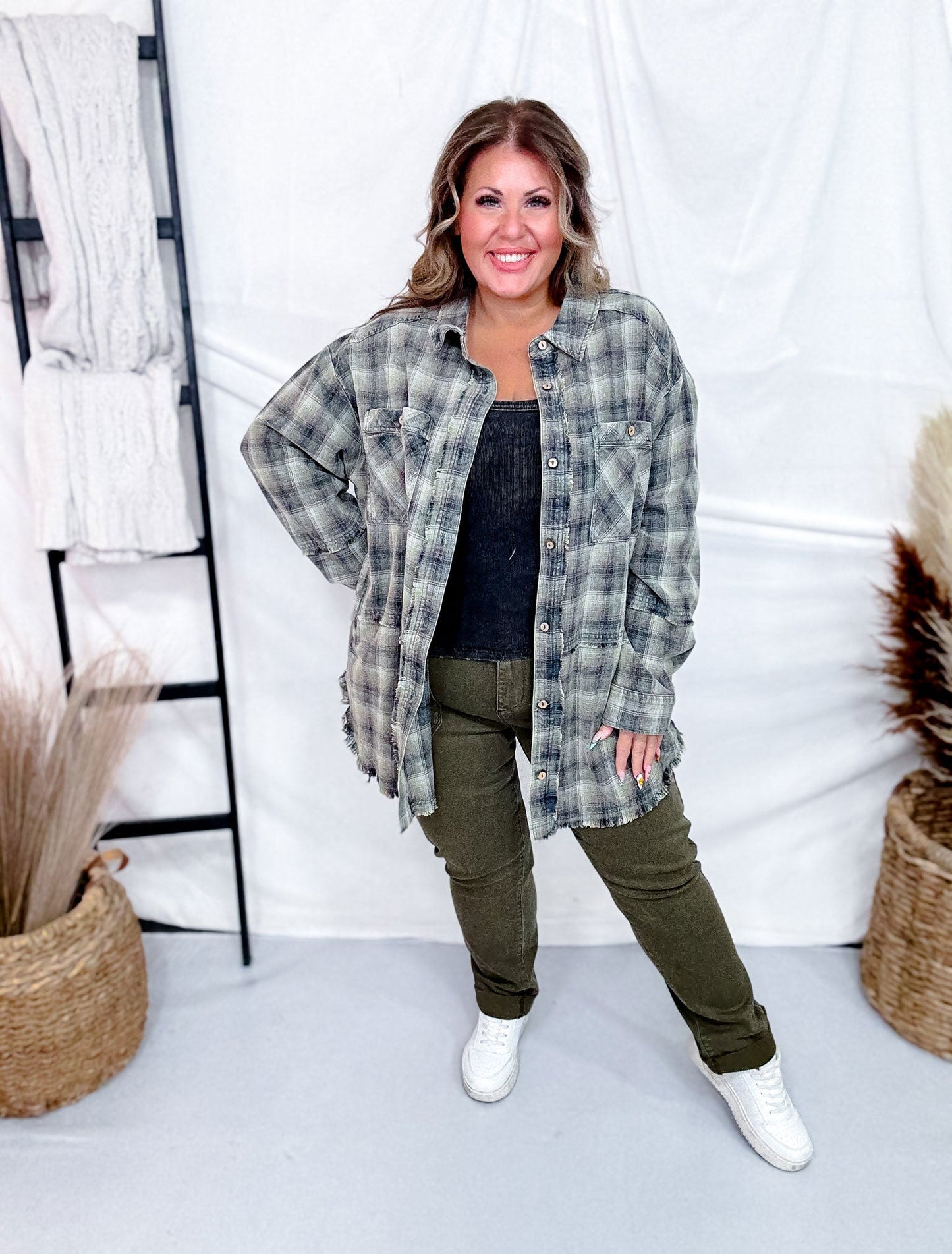 Judy Blue High Waist Midnight Forest Cuffed Aurora Jogger Jeans - Whiskey Skies - JUDY BLUE