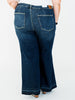 Judy Blue High - Waist Palazzo Front Patch Pocket Jeans - Whiskey Skies - JUDY BLUE