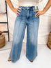 Judy Blue High Waist Palazzo Jeans With Center Seam (3 Inseams) - Whiskey Skies - JUDY BLUE