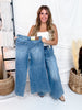 Judy Blue High Waist Palazzo Jeans With Center Seam (3 Inseams) - Whiskey Skies - JUDY BLUE
