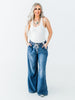 Judy Blue High Waist Palazzo Jeans With Drawstring Waist - Whiskey Skies - JUDY BLUE