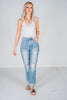 Judy Blue High Waist Patch Pocket Destroy Boyfriend Jeans - Whiskey Skies - JUDY BLUE