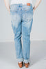 Judy Blue High Waist Patch Pocket Destroy Boyfriend Jeans - Whiskey Skies - JUDY BLUE