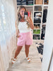 Judy Blue High Waist Pink Aurora Weekender Shorts - Whiskey Skies - JUDY BLUE