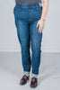 Judy Blue High Waist Pull On Double Cuff Slim Jeans - Whiskey Skies - JUDY BLUE