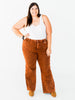 Judy Blue High Waist Pumpkin Spice Dyed Raw Hem Retro Wide - Whiskey Skies - JUDY BLUE