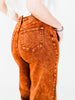Judy Blue High Waist Pumpkin Spice Dyed Raw Hem Retro Wide - Whiskey Skies - JUDY BLUE