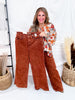 Judy Blue High Waist Pumpkin Spice Dyed Raw Hem Retro Wide - Whiskey Skies - JUDY BLUE