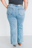 Judy Blue High Waist Retro Wide Fit Jeans with Skewed Inseam - Whiskey Skies - JUDY BLUE