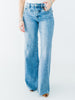 Judy Blue High Waist Retro Wide Jeans With Quilt Stitching - Whiskey Skies - JUDY BLUE